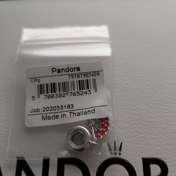 Authentic Pandora *Retired* Sterling Silver Spanish Fan Dangle Charm 797879EN09 - Picture 8 of 10